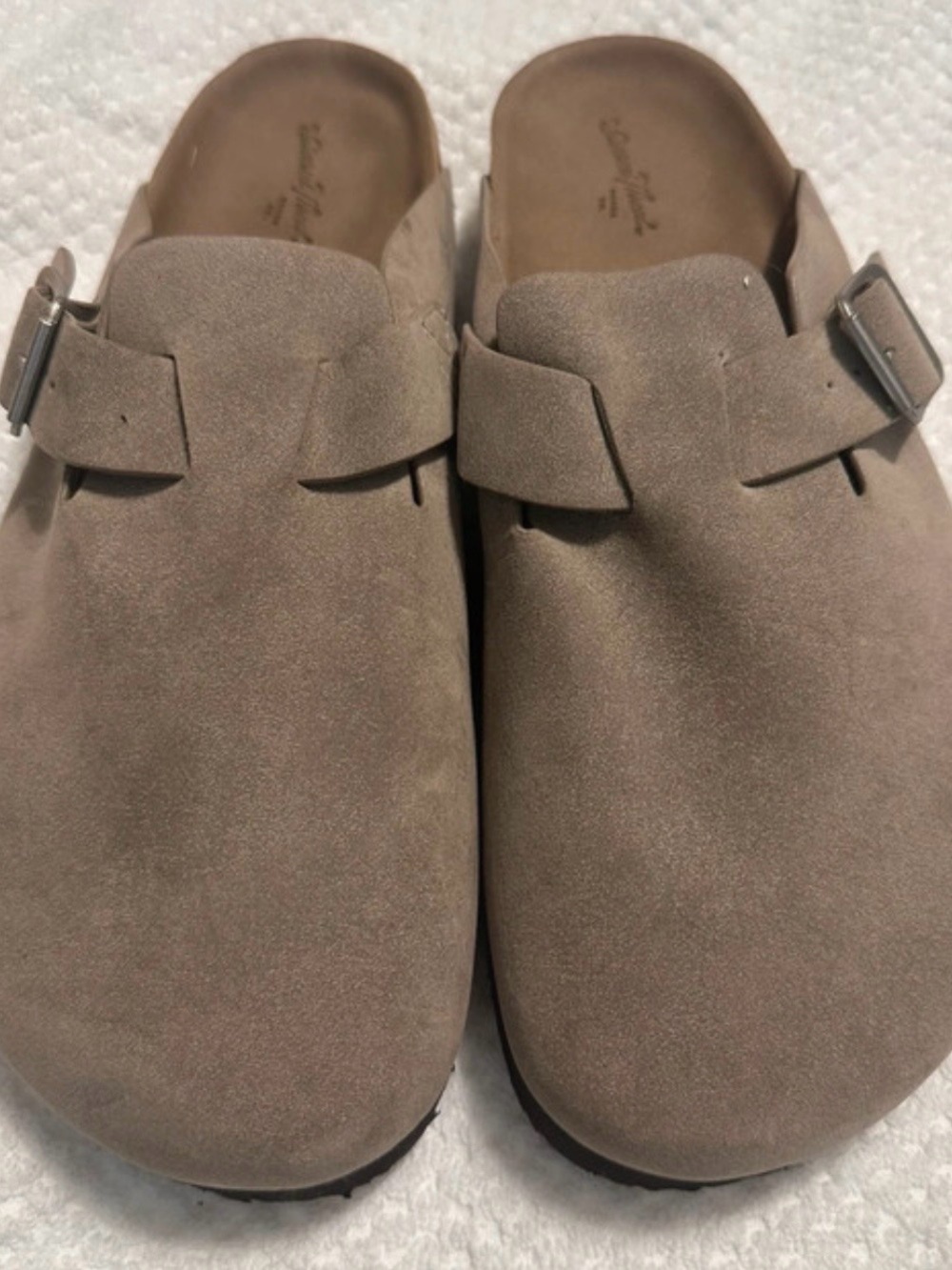 Universal Thread Taupe Suede Slip-On Clogs